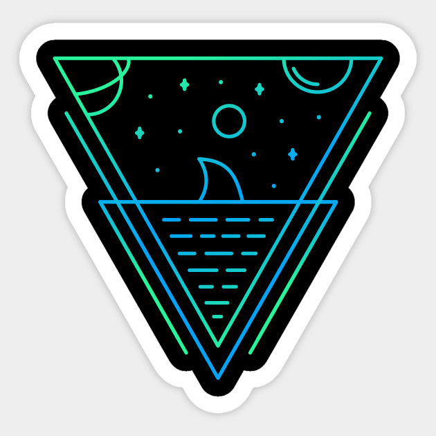 Shark in Space Sticker by VEKTORKITA